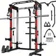 thumbnail image 1 of Multi-Function Power Rack Cage,2000lbs Dual Pulley Cable Crossover Machine with J Hooks, Dip Bars & Landmine for Home Gym with Barbell, 1 of 11