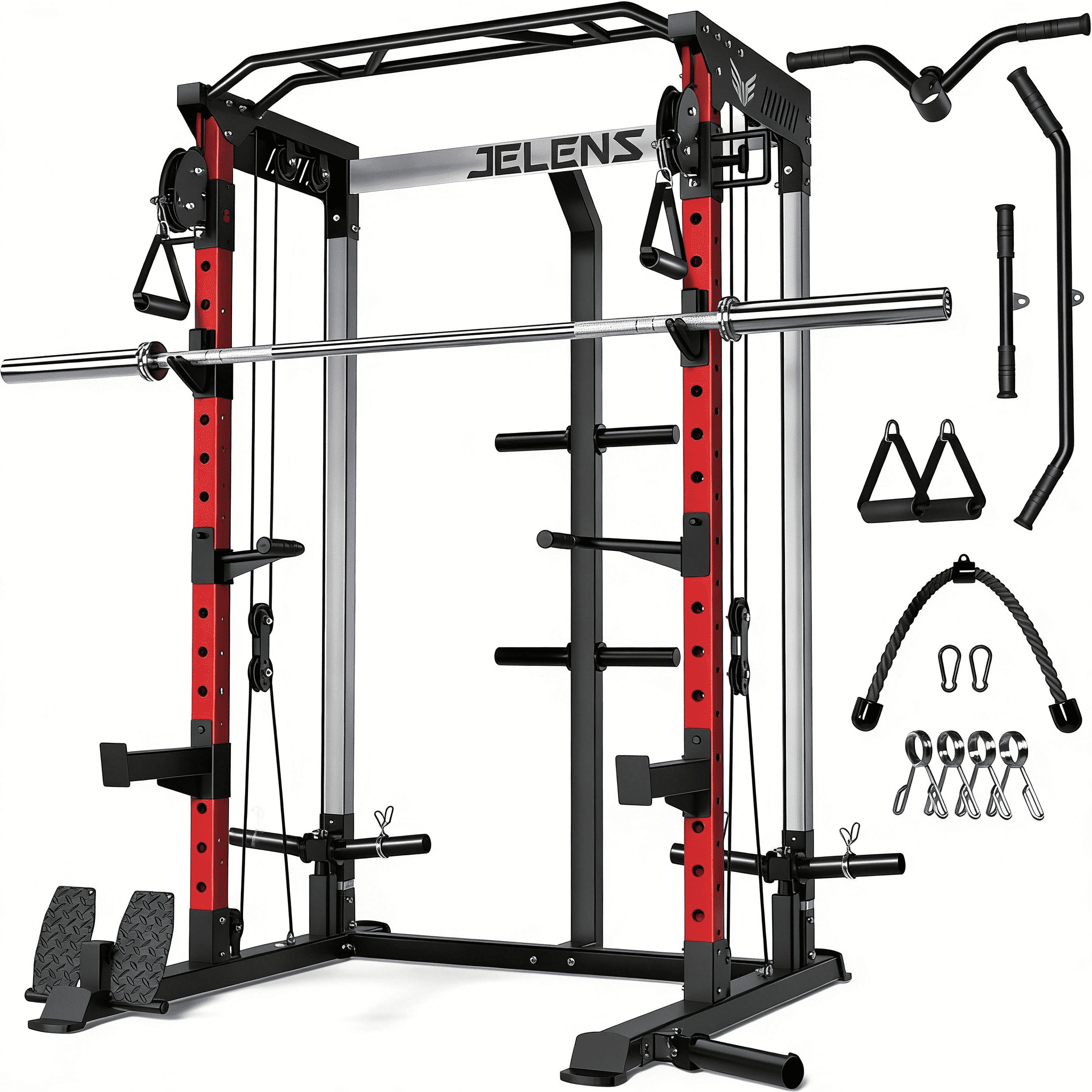 JELENS Power Cage,2000LBS Multi-Function C21 Power Rack with Dual
