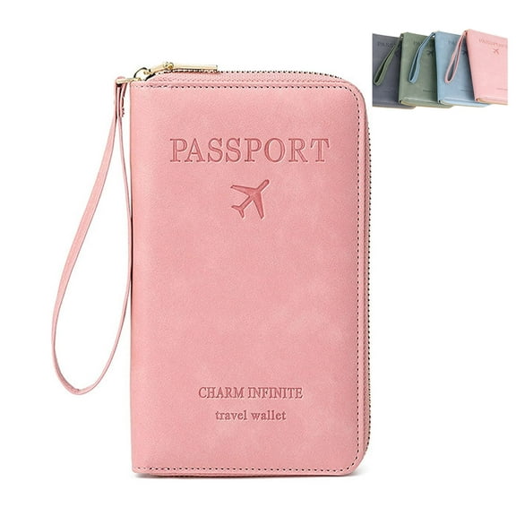 Multi-Function RFID Travel Passport Wallet with Phone Pocket - Ultimate Passport Holder for Women & Men | Holds Phones, Passports, Cash, Cards & Boarding Passes (Pink)