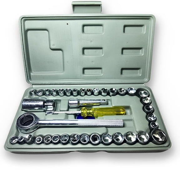 Multi-Function Ratchet Wrench Socket Set | 40 Pieces, Hex, Carbon Steel, Spanner Kit For Manual Car Repair | High-Quality Carbon Steel, Ideal For Manual Automobile & Car Repair Work Tool