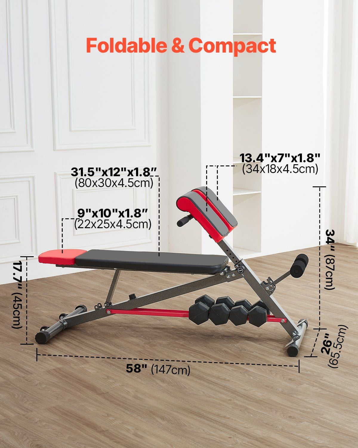 Multi-Function Roman Chair Hyperextension Bench, Adjustable Back ...