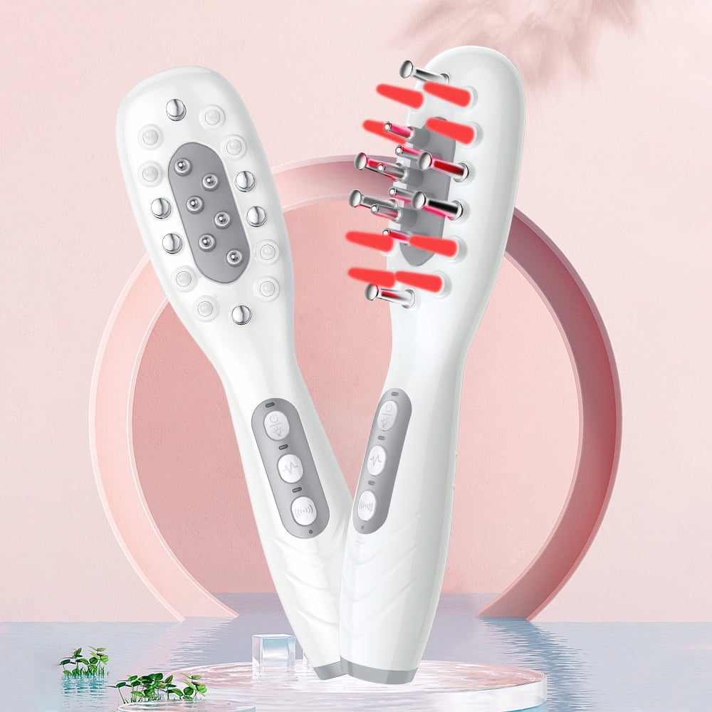 Multi-Function Scalp Care Tool with Red Light & Vibrating Massage, Rechargeable Comb with Liquid Tank for a Relaxing Head Spa Experience, Personal Care Device for Men and Women