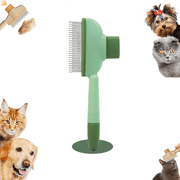 Multi-Function Self Cleaning Pet Comb, Flea Removal Grooming Tool for Short & Long Haired Pets,Green