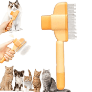 Multi-Function Self Cleaning Pet Comb, Flea Removal Grooming Tool for Short & Long Haired Pets,Yellow