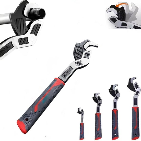 Multi-Function Self-Locking Pipe Wrench Set 15-35mm Self-Adjusting, Non-Slip Handle Universal Wrench for Standard & Irregular Nuts (Plumbing Tools)Z