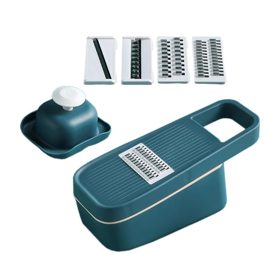 Multi-Function Shredder with Drain Basket Utensil Replaceable Kitchen Tool - Dark Blue