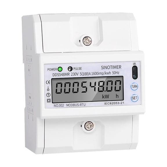 Multi Function Single Phase 5-100A 230V AC Energy Meter Electric Consumption Meter Monitor DIN Rail With RS485 Modbus ,Safe and Easy
