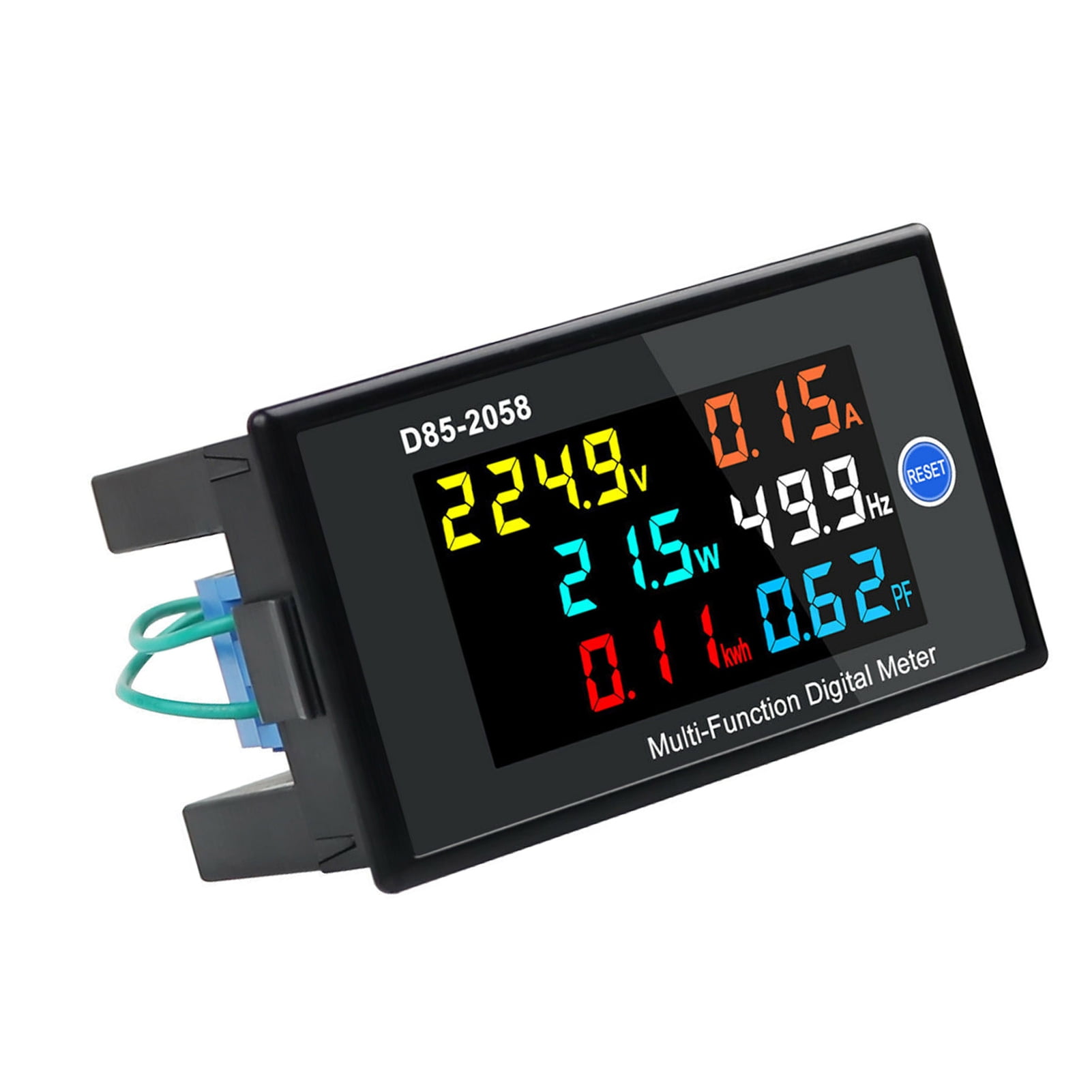 Mini AC Single Phase Power Meter - Volt Amp Watt KWh Frequency PF Monitor With LCD Display, 110V/220V - View #7