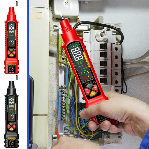 Multi-Function Smart Power Measuring Pen | All-in-One Voltage Tester | AC/DC Detection | Wire Conduction & Socket Testing | Leak Switch Verification | LED Display & Flashlight | Rugged ABS & Metal