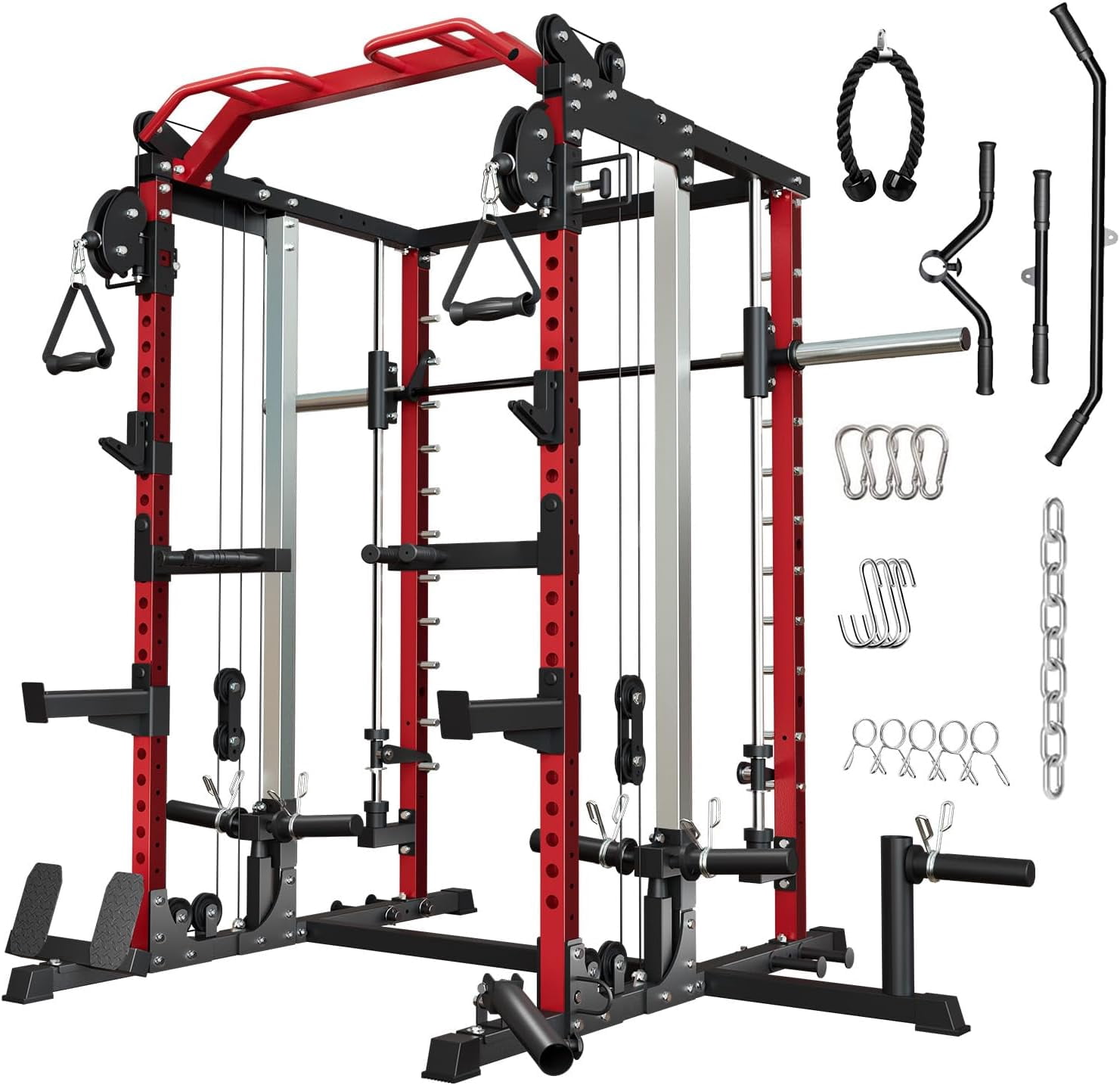 Multi Function Smith Machine, Power Cage Squat Rack Station, For Home ...