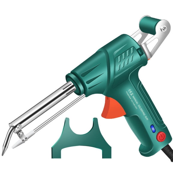 Multi-Function Soldering Iron Soldering Gun Set: External Heating Soldering Kit 60W Up to 480 - 3 PCS Solder Wire, Desoldering Pump, Tweezers for Welding Repair (Green)