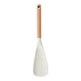 thumbnail image 1 of Multi Function Spoon,2 In 1 Multi Function Spatula Spoon For Cooking And Serving,Long Head Silicone Salad Spatula Spoon With Wood Handle,Cooking Utensil Kitchen Gadgets(White,34cm), 1 of 9