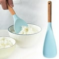thumbnail image 1 of Multi Function Spoon,Silicone Long Head Cooking & Serving Spoon with Wooden Handles,Multi-Functional Design,Silicone Rounded Spatula for Mixing,Scoop,and Scrape,Great for Stir Frying,1PCS, 1 of 7