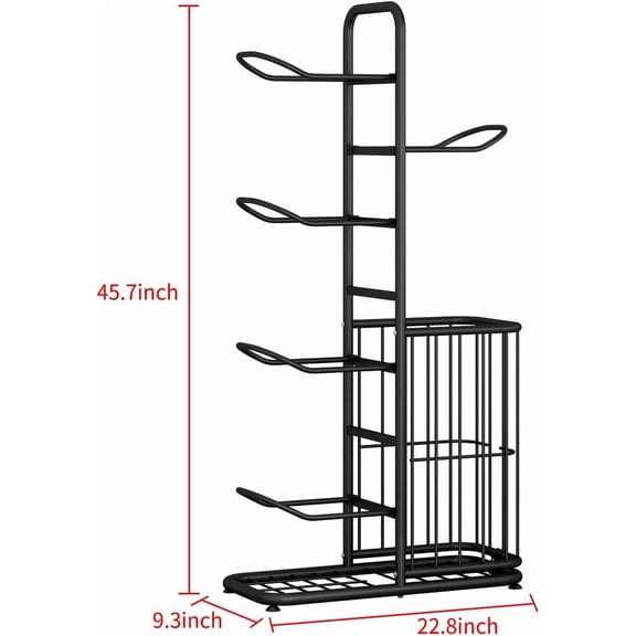 Multi-Function Sports Equipment Storage Racks - Adjustable and  Solutions for Organizing Balls, Toys, and Gear Indoors, in Garages, or Outdoors (5-tier-black-with Basket)