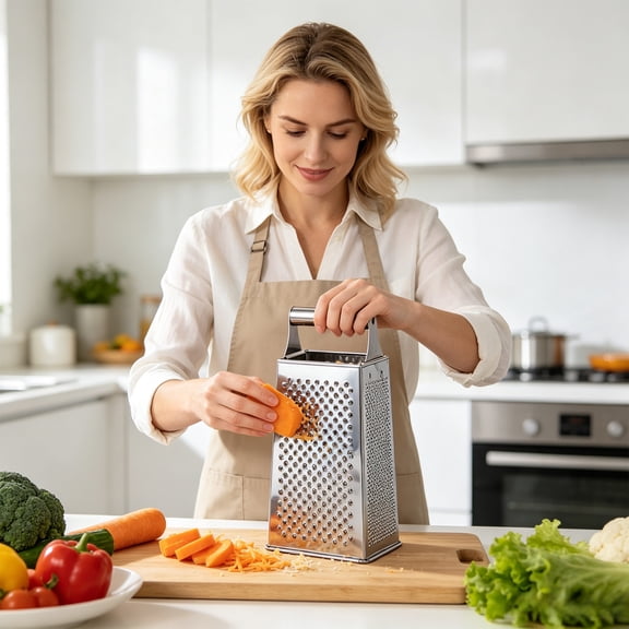 Multi Function Stainless Steel 4 Sides Grater Shredder For Home Kitchen