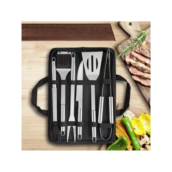 Multi-Function Stainless Steel BBQ Grill Accessories Tool Set, 20-Piece Heavy Duty Grilling Utensils with Portable Carrying Case, Professional Outdoor Camping Cooking Kit for Men