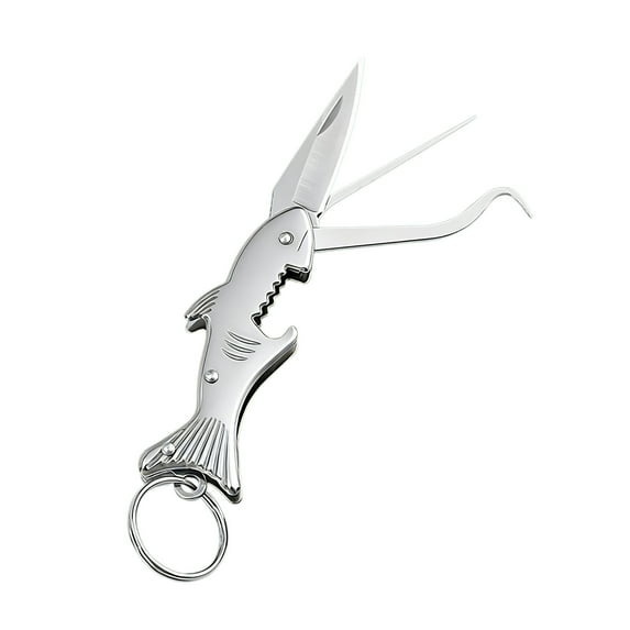Multi-Function Stainless Steel Foldable Keychain with Toothpick Knife & Bottle Opener, Reusable Portable Pocket Tool for Travel, Camping, and Outdoor Use