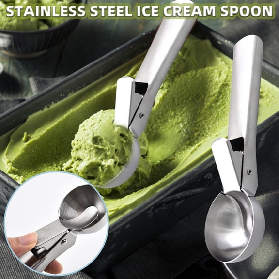 Multi-Function Stainless Steel Ice Cream Scoop & Fruit Baller – Ergonomic Design for Scooping Gelato, Sorbet & Watermelon Balls, Easy to Clean