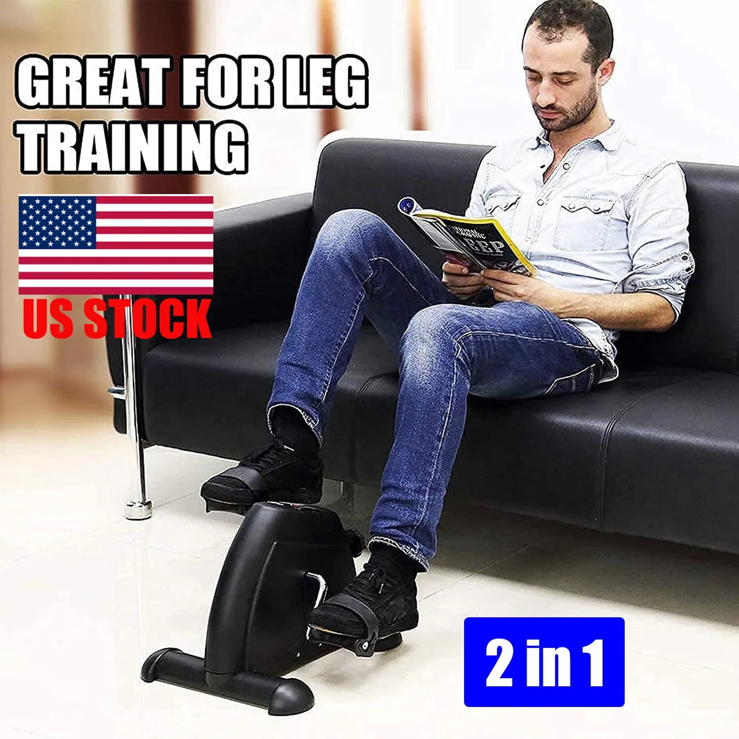 Under Desk Mini Exercise Bike with LCD Display Compact Multi Function Stepper for Indoor Gym Walmart