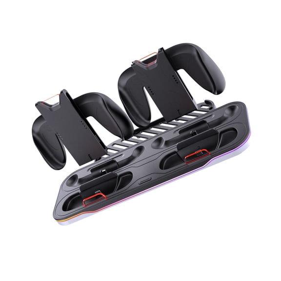 Multi Function Switches Controller Stand Holder Supports 4 Console & Handle Cool Light Effect for Switch2/1 Console