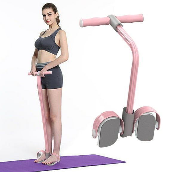 Multi-Function Tension Rope – 4 Tube Resistance Bands with Handles – Sit Up Exercise Equipment Home Gym Tummy Trainer for Men Women