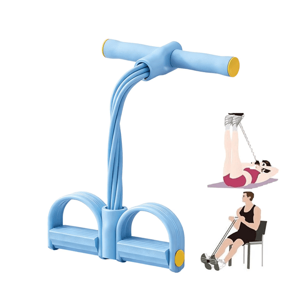 Multi-Function Tension Rope 6 Tube Resistance Bands with Handles Sit Up Exercise Equipment Home Gym Tummy Trainer for Men Women