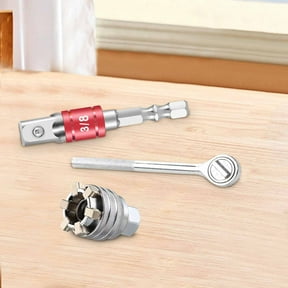 Multi-Function Universal Socket Wrench Tool - 10mm-19mm Adjustable Multi-Function Socket for 3/8" Drive Ratchet, Torque Wrench and Power Drill, Universal Socket Tool with Power Drill Adapter