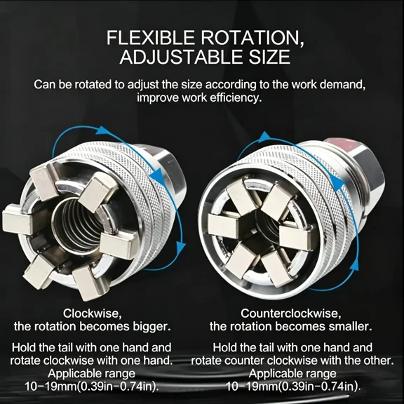 Multi-Function Universal Socket Wrench Tool - Adjustable Universal Socket for 3/8" Drive Ratchet, Torque Wrench & Power Drill, Universal Maintenance Tool (Random Color Connecting Rod)