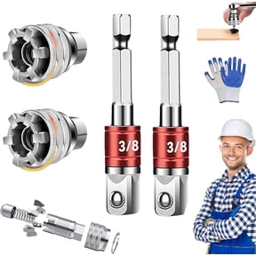 Multi-Function Universal Socket Wrench Tool - Universal Maintenance Tool, Stainless Steel Multi-Functional Adjustable Socket Wrench, For 3/8" Drive Ratchet Torque Wrench And Power Drill (2PC)