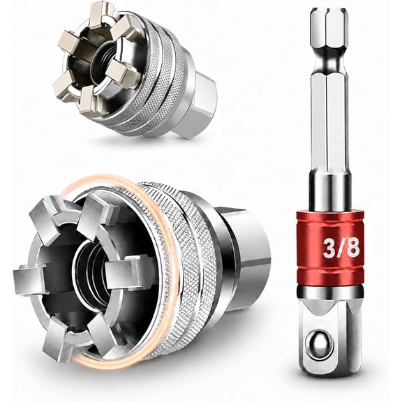 Multi-Function Universal Socket Wrench Tool with Power Drill Adapter, 10mm to 19mm