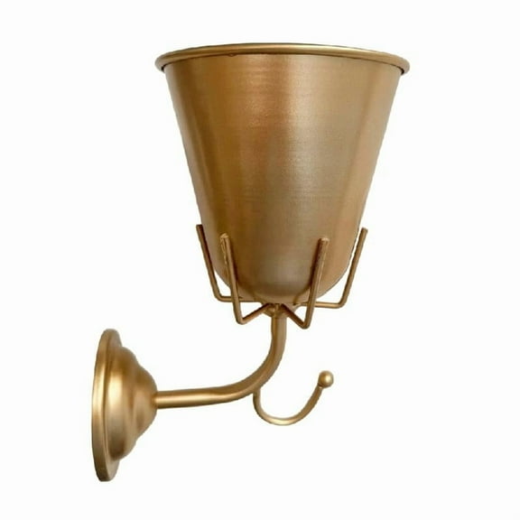 Multi Function Wall Mounted Brass Container Ideal for Flowers and Key