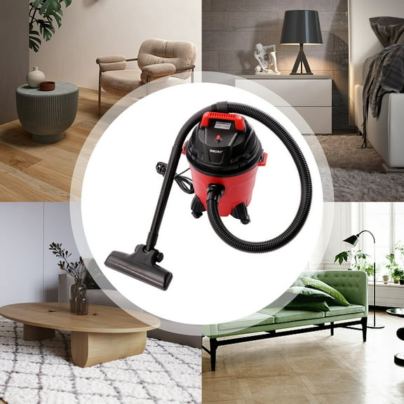 Multi-Function Wet & Dry Vacuum Cleaner, 1.34HP, 4 Gallon Capacity, 39ft Cleaning Range, HEPA Filter, Powerful Suction, Red
