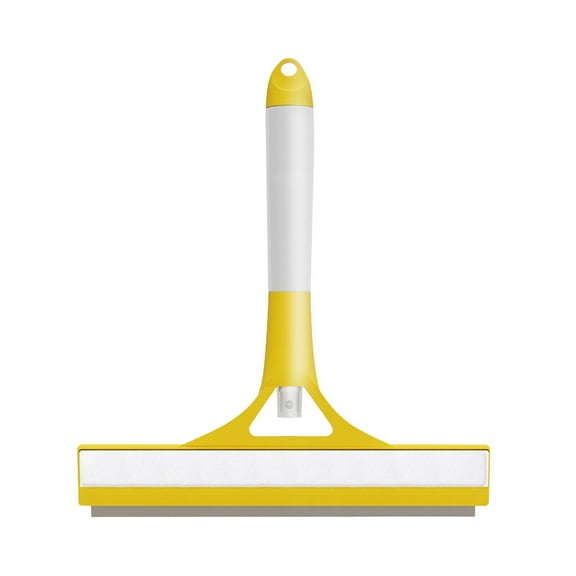 Multi-Function Window Squeegee 9.06in with Detachable Spray Bottle TPR Soft Blade Streak-Free Glass Shower Mirror Cleaning Tool (Yellow)