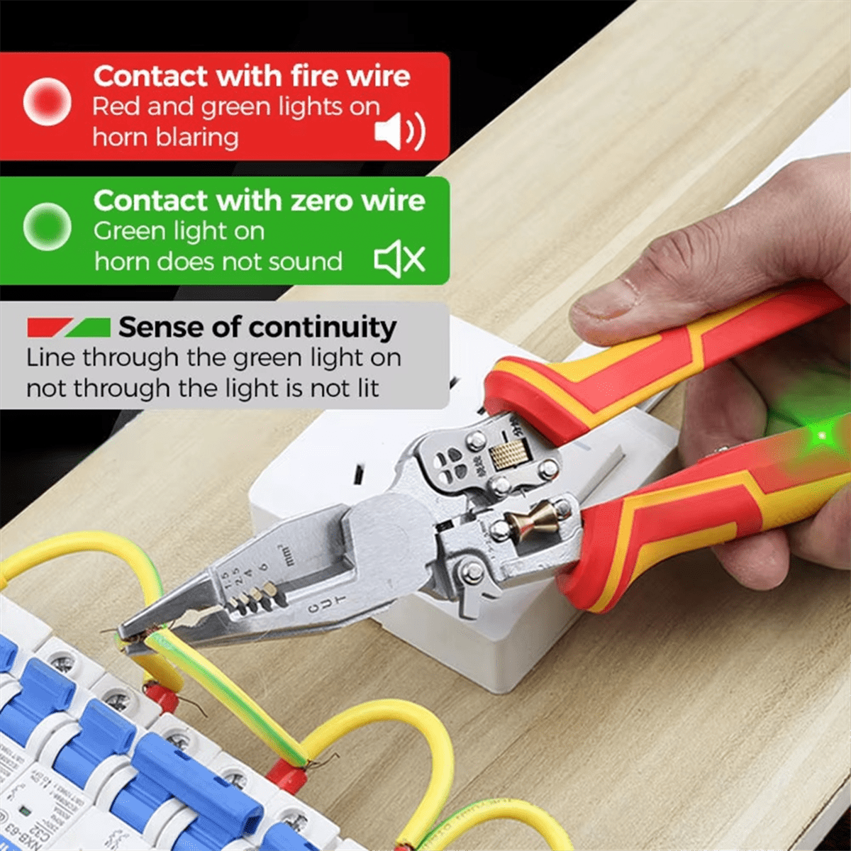 Multi-Function Wire Stripper Electricians Voltage Testing Cable Cutting Scissors Crimping Pliers,1 x Multi-function Pliers