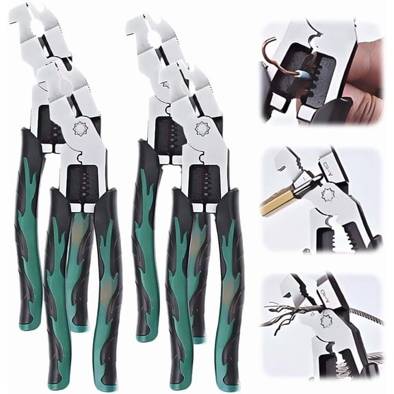 Multi-Function Wire Stripping Pliers, 2026 New 7 in 1 Super Easy Multi-function Wire Stripper Pliers Tools,Professional Wire Stripper Electrical Pliers for Cutting Pulling Scraping (2 PCS, Cr_V)