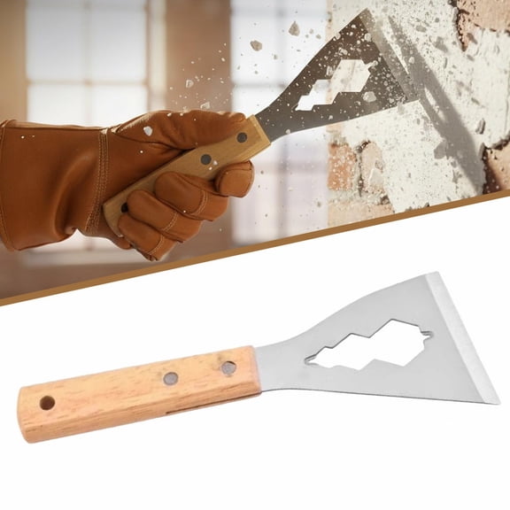 Multi-Function spackle knife Scraper Putty Knife  Wood Handle Spackle Knife for Drywall, Paint Scraper & Caulking Tool, Steel Blade for Filling, Sealing, Painting, Nail Puller DIY