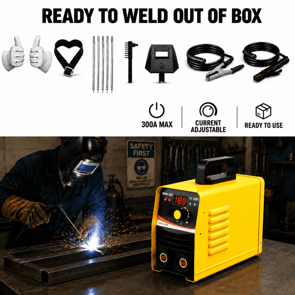 Multi-Functional 110V Electric Welder, Fully Automatic DC Inverter Welder, with Portable Multi-Set Options Available. It Is Easy to Operate And Suitable for Home Repairs