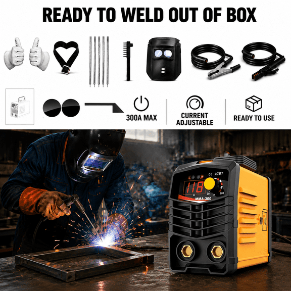 Multi-Functional 110V Electric Welder, Fully Automatic DC Inverter Welder, with Portable Multi-Set Options Available. It Is Easy to Operate And Suitable for Home Repairs