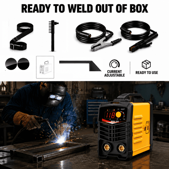 Multi-Functional 110V Electric Welder, Fully Automatic DC Inverter Welder, with Portable Multi-Set Options Available. It Is Easy to Operate And Suitable for Home Repairs