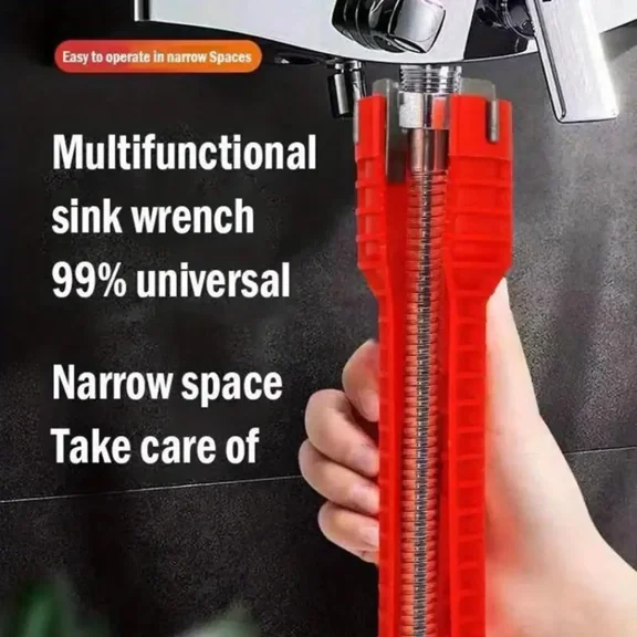 Multi-Functional 14-in-1 Faucet Installer Wrench for Sink, Toilet, Kitchen, and Bathroom Plumbing Work