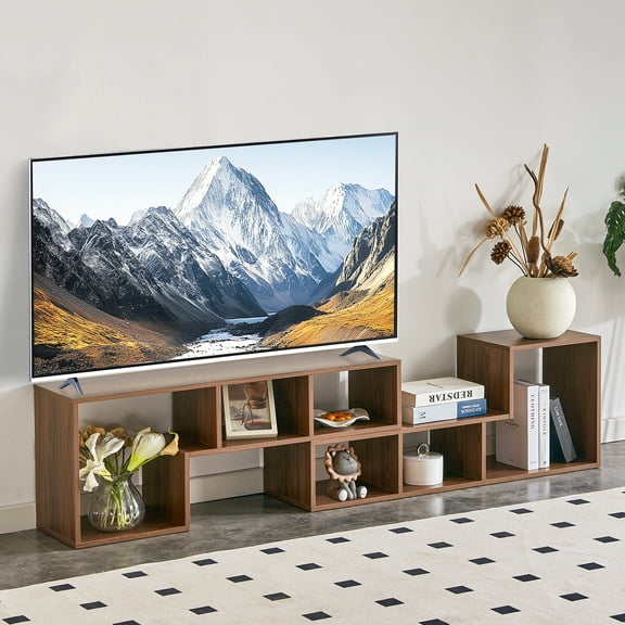 Multi-Functional 2-Piece TV Stand, Free Combine L-Shaped Entertainment Center for Storage and Media Display
