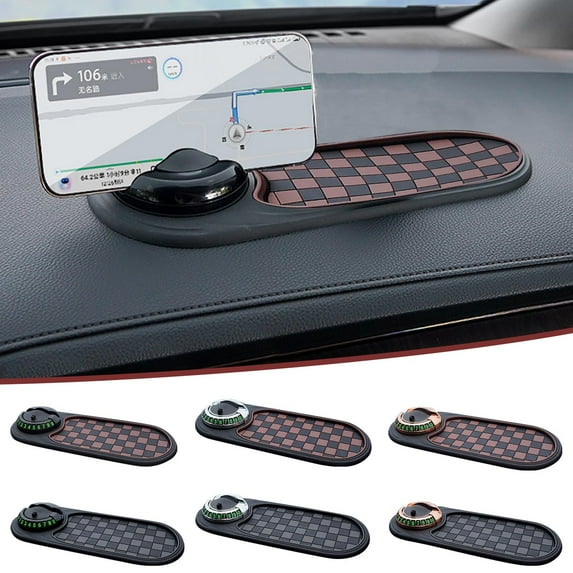 Multi-Functional 3-in-1 Car Phone Stand Pad | Non-Slip Dashboard Holder | 360掳 Rotating Mount | Temporary Parking Number Display | Universal PVC Anti-Scratch Base | Adjustable Angles