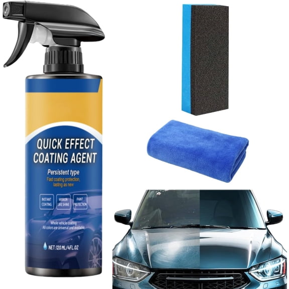Multi-Functional 3-in-1 Quick Effect Coating Agent for Car,Cars Scratch Wax Polish Waterless Wash,Long-Lasting Shine & Protection Waterless Wash