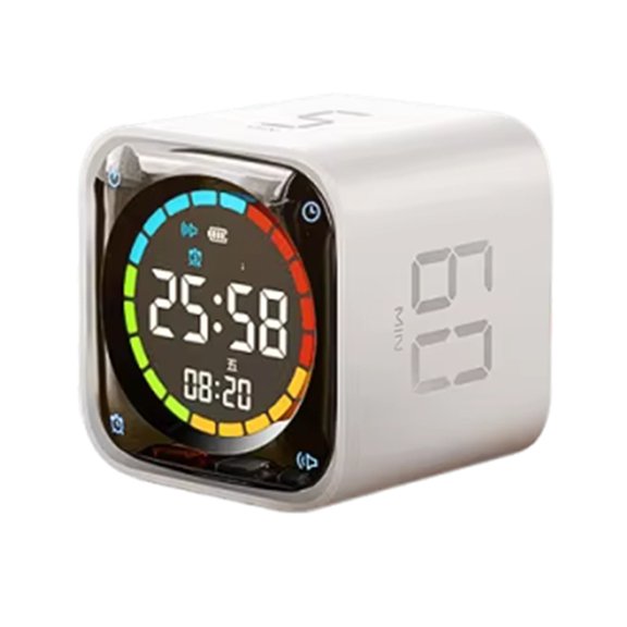 Multi Functional 4-in-1 Tick Time Manual Countdown Rotary Timer Mechanical Cooking Timer Cooking Shower Stopwatch White