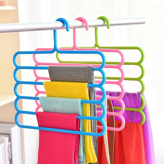 Multi-Functional 5-Layer Pants Hangers 5-Layer Hanging Pants Hanger Scarf Rack Silk Scarf Tie Hanger