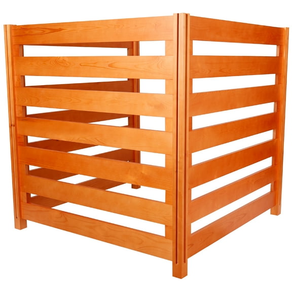 Multi-Functional AC Fence with Wooden Composter Bin - 3 Panels, 36" Privacy Screens Fence Panels for Air Conditioner Fencing, Trash Enclosures, Pool Equipment & Garden Privacy