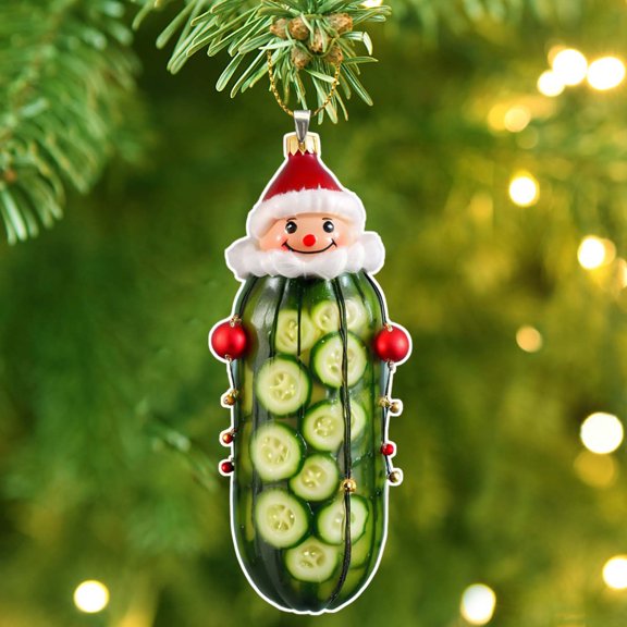 Multi Functional Acrylic Christmas Ornaments Christmas Tree Ornaments Decorative Christmas Tree Pendant Cute Christmas Decorations Indoor Mini Cucumber Christmas Christmas Tree Christmas