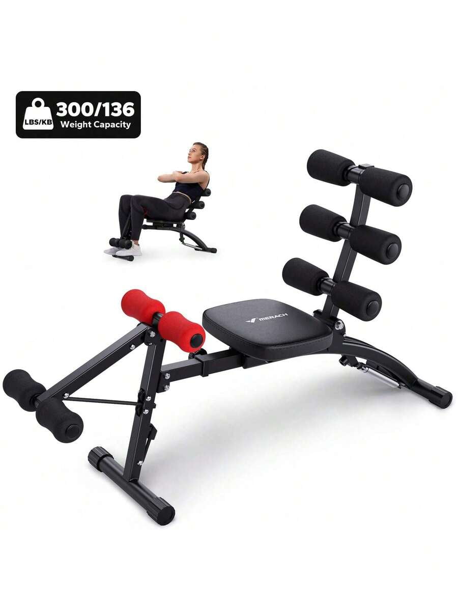 Multi-Functional Adjustable Ab Trainer, Ab Workout Bench For Home Gym, Sit Up Machine For Abdominal, Exercise Chair For Full Body Workout