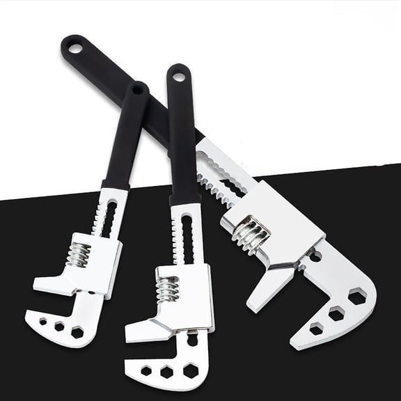 Multi-Functional Adjustable Wrench, High Torque Pipe Wrench with Turbine Sliding, Ergonomic TPR Grip, Hex Key Tool for Plumbing, Mechanical Repair, Home Improvement, Automotive, Workshop Essentials