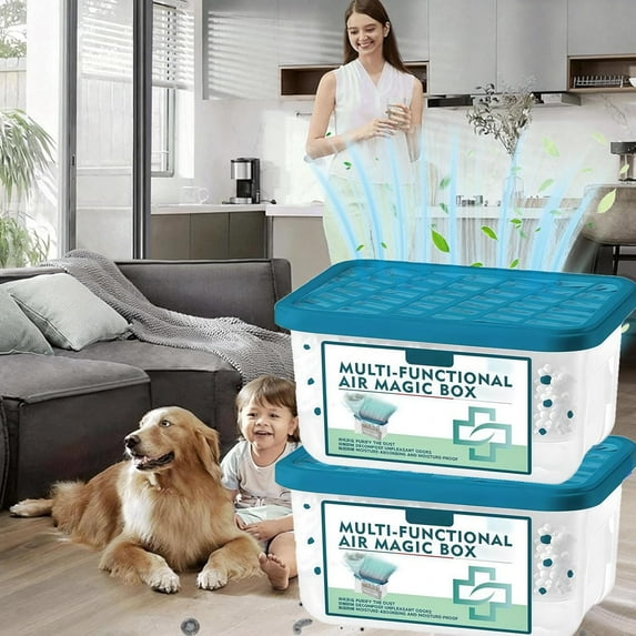 Multi-Functional Air Magic Box,Indoor Air Purification Dust Removal Magic Box,Plant-Based & Non-Toxic,Power Free Auto Vacuum,Perfect for Home & Office,Bedroom,Pet Areas